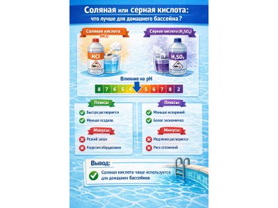 Соляная или серная кислота: что лучше для домашнего бассейна?